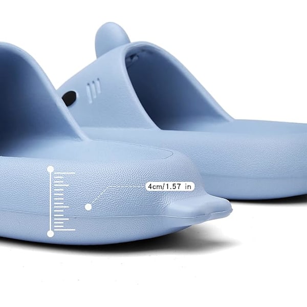 Herre- og damesandaler i hajform - sommer sandaler med åben tå, skridsikre badesandaler til strand og pool med tyk sål Blå Blue 40/41