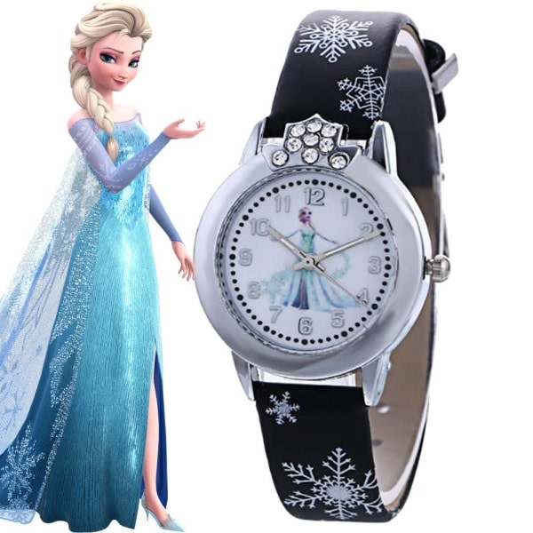 Lasten tyttöjen watch Frozen Princess Söpö sarjakuva watch Musta väri