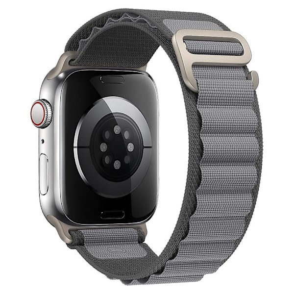 Alpine Loop Armband Kompatibelt med Apple Watch Armband 49mm 44mm 40mm 45mm 41mm 42mm 38mm Armband Iwatch Ultra Serie 7 6 3 Se 8 gun-gray