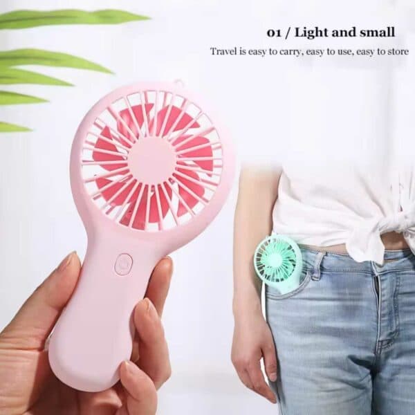 Mini Ventilator Med Bordstativ Genopladeligt Batteri USB Hvid—pa