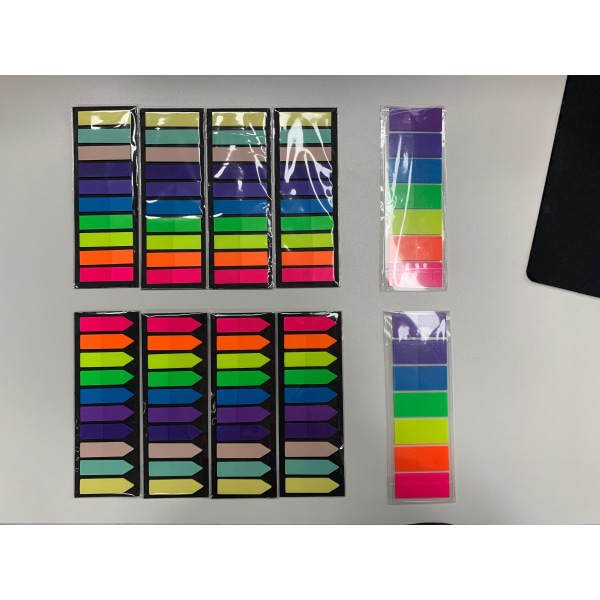 1880 stk Sidemarkører Fluorescens Farge bærbare Sticky Tabs for skolekontorkjøleskap