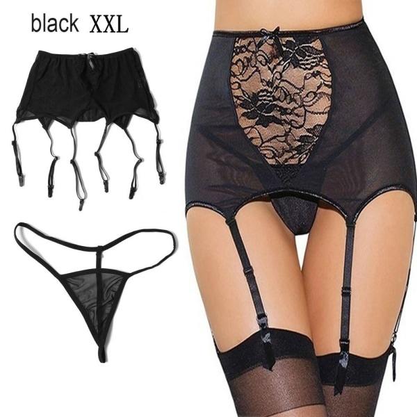 Sexy Strømpebåndholder SVART XXL—PA