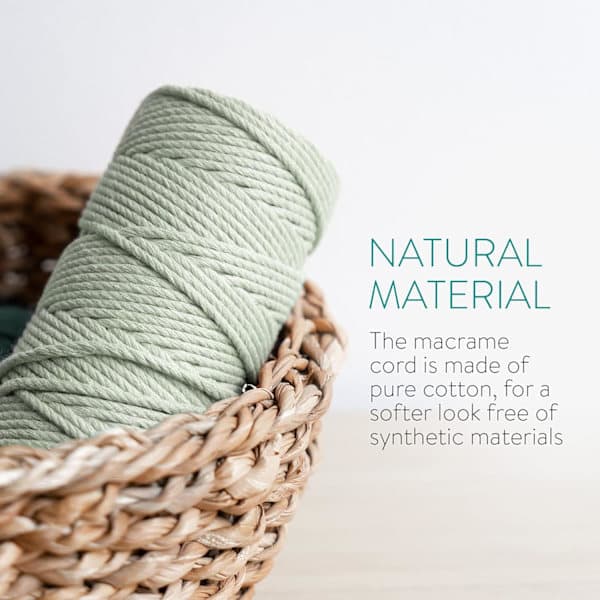 3 Väriä Makrameelankaa, Makramee-köysi 3mm X 100m Luonnollinen Makramee Co