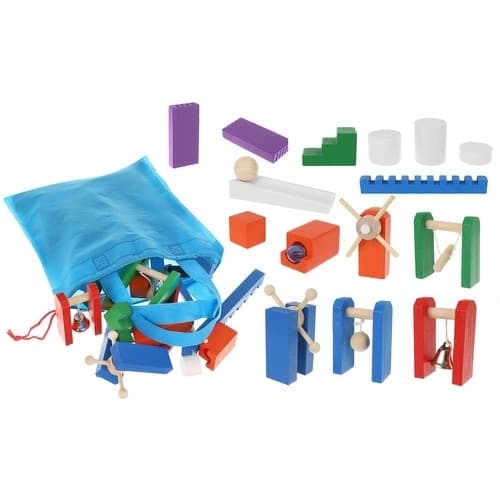 Wooden Domino Building Blocks - Creative Playset with 407 Pieces
