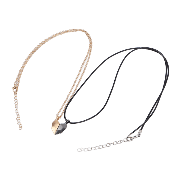 Par Halsband Justerbar Storlek Magnetisk Design Hjärtformad Fint utförande Matchande Halsband Kombination 7