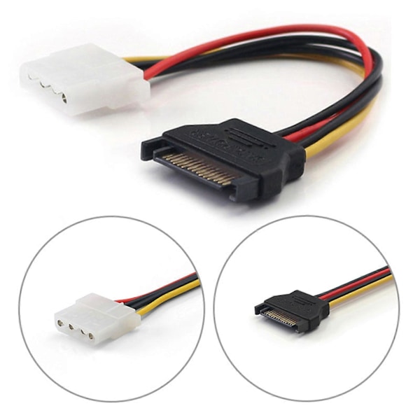 1x SATA-virtalähde naaras - Molex uros -adapterikaapeli, 15 cm & 50 kpl PC-jäähdytyssiilin tuulettimen jousiniitti