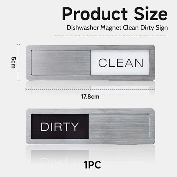 Magnetisk diskmaskinsskylt för kök - Ren/Smutsig akrylindikator