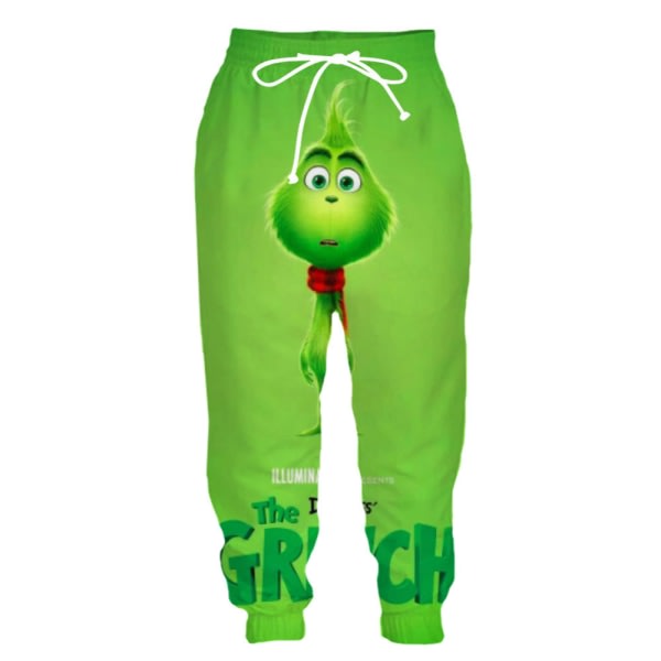 Piirretty The Grinch Xmas Hupparit Puserot Takit Unisex Pusero Toppi+housut cosplay Puku Green Monster Pusero S