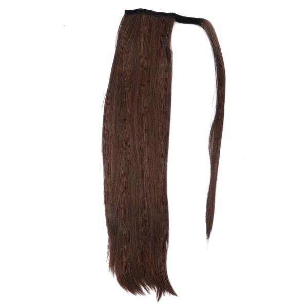 Kvinnor omlott hårförlängning hästsvans lång rak klämma i hästsvans falskt hår