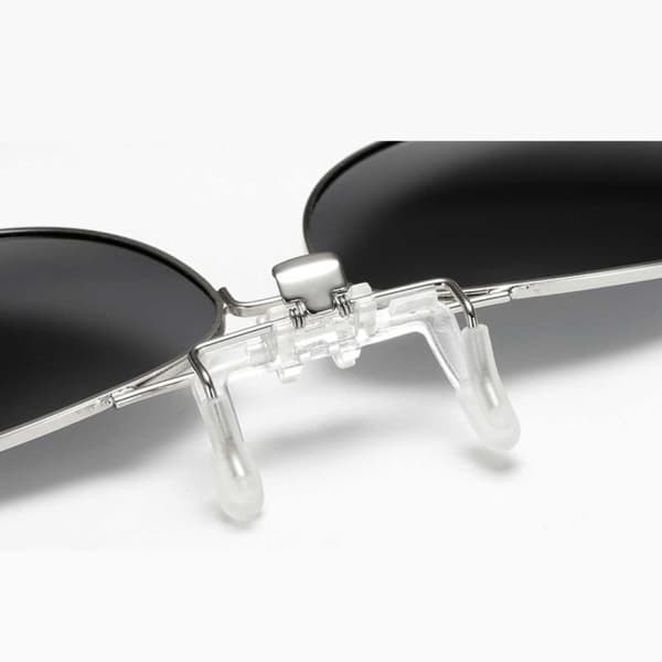 Oppfellbare Polariserte Pilot Clip-On Solbriller Metall Sølv—pa