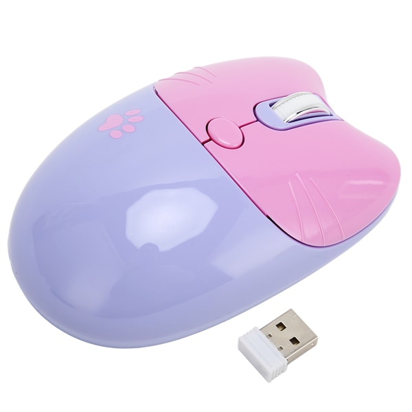 Langaton hiiri BT5.1 tai 2,4 GHz hiljainen napsautus Säädettävä DPI Auto Sleep Office Hiiri tytölle Työssäkäyvälle Perhekoulu Kahvila Violetti