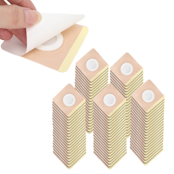 100 stk helsepleieplaster Pustende ugjennomtrengelig akupunktnavleklistremerke for akupunkturpunkter med forstuet fot6x6x2cm / 2.4x2.4x0.8in