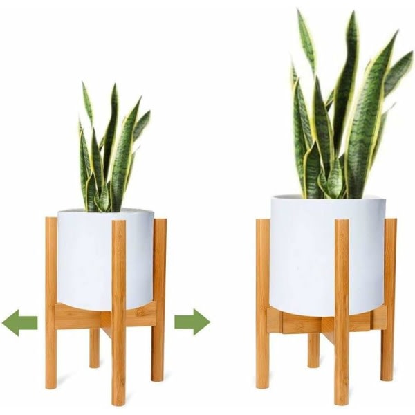 Sett med 2 bare vekstställ i bambu - moderne design for innenhus- og utendørsbruk