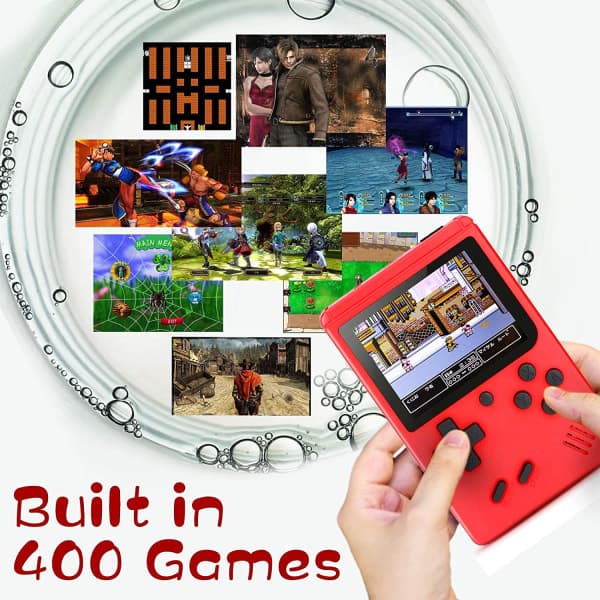Small Handheld Game Console - 400 Classic FC Games - 20 mAh Rechargeable Battery