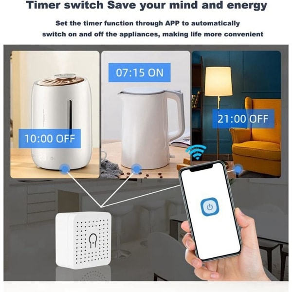 4X Tuya 16A Wifi MINI Smart Switch DIY Kontrolrelæ Timer til Smart Lif_paris