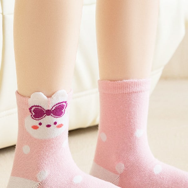 Baby Mid Calf Sock Andas kammad bomull Kanin Toddler Set för höst och vinter L (17-20 cm) Cirka 6-8 år gammal