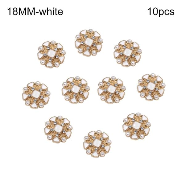 10 stk Perle Klær Knapper Skjorte Knapper HVIT 18MM10ST 10ST hvit