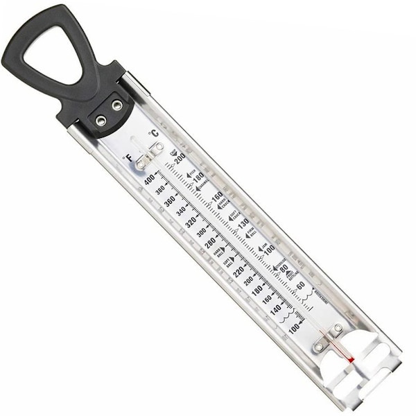 Hemgjord sockertermometer för godis- och syltkokning, fritering och allmänt kök, rostfritt stål, 30,5 cm