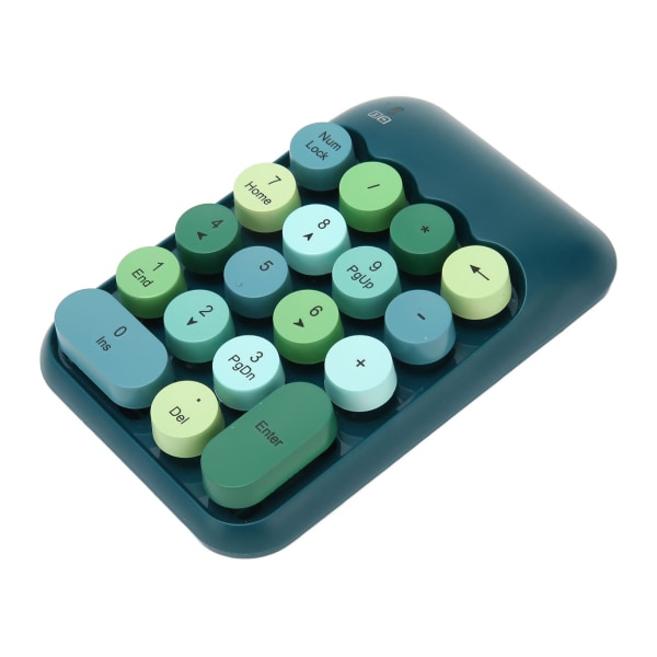 2,4 GHz trådløst numerisk tastatur 18 taster retrofarge runde tastaturer Mini talltastatur med USB-mottaker for bærbar datamaskin Mørkegrønn farge