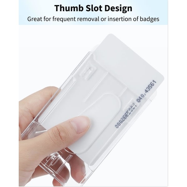 Kort Vertikal märkeshållare med tumfack Hårt genomskinligt PC-veske for Office School ID-kort, vagn