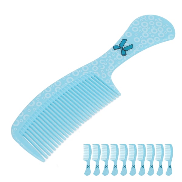 10 st bredtandskam Förhindra statisk ergonomisk rundkant bärbar hårstylingkam för hem utomhus blå