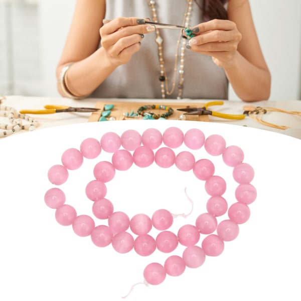 DIY Beads Blank Glattere Fremragende polering Cat's Eye perler til DIY Crafts Armbånd Halskæder Øreringe Ringe Pink