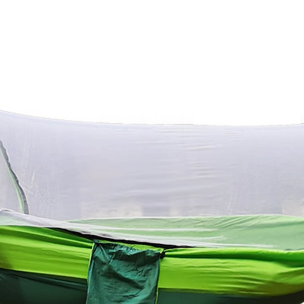 Camping Hängmatta med Nät 210T Nylon Taft Automatisk Snabböppning Hängmatta tält för utomhusbruk 260x140cm/102x55in Fruktgrön