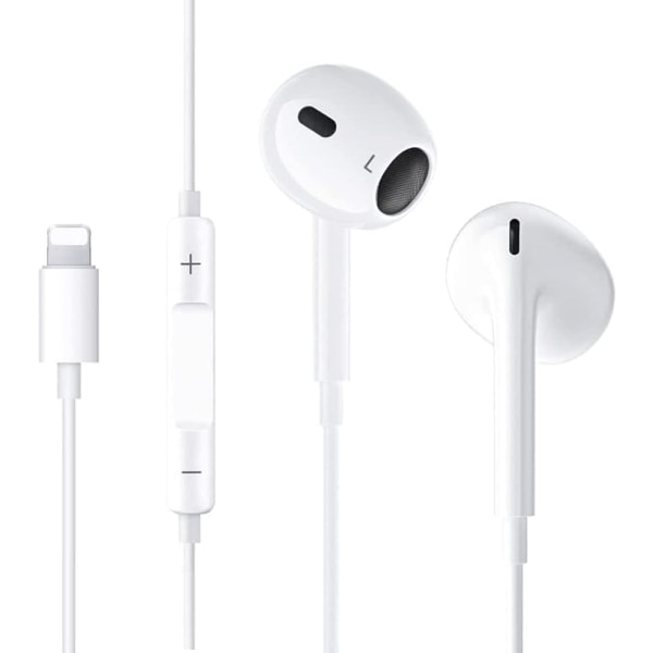 In-Ear-hörlurar för iPhone, HiFi Stereo Wired brusreducerande hörlurar med inbyggd mikrofon och volymkontroll Kompatibel med iPhone 13/13Mi.