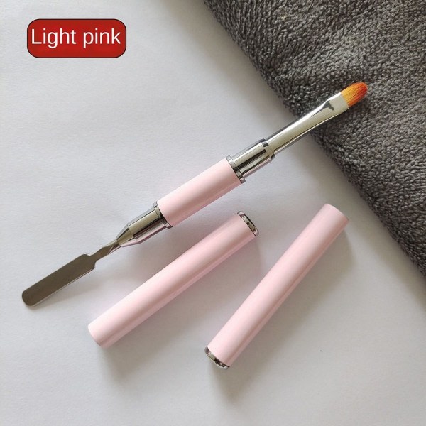 Kaksipäiset Nail Art Brushes Gel Extension Builder VAALEEN PINKKI LIGHT PINK