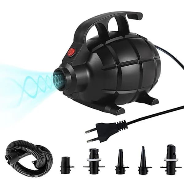 Elektrisk pump, 600W elektrisk luftpump med 5 munstycken