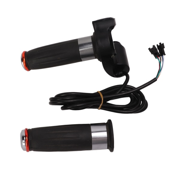 1Par E Bike Throttle Grip 4 Lights Double Circle Accelerator Styre med Power Display för Elcyklar 48V