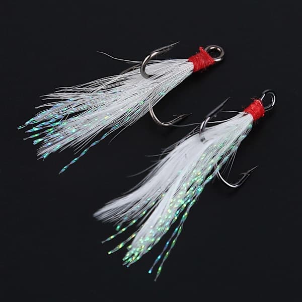 20 kpl Kalastusviehe Höyhen Diskanttikoukku Kala Crankbaits Varustetarvikkeet (#6)