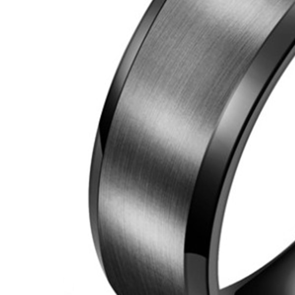 Titanium Stål Ring Sort Enkel indgraveret Mode Glat Titanium Ring Dekoration til Kvinder