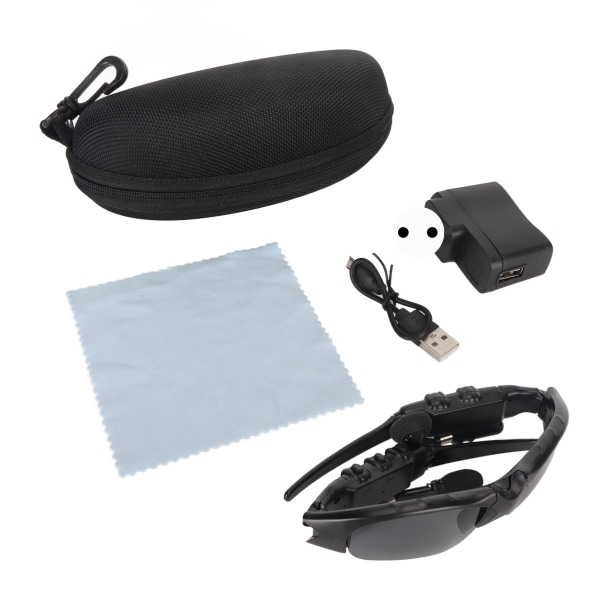 Smart Bluetooth-briller Stereo håndfri opkald Polariserede linser Trådløse musiksolbriller til cykling 100?240V EU-stik