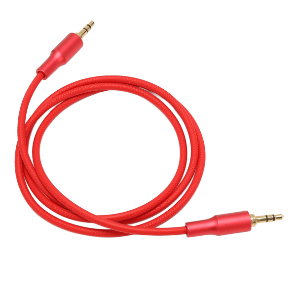 3,5 mm:n uros-uros-aux-kaapeli Professional Nylon Kudottu 3,5 mm stereoäänijohto kuulokkeille Autokaiutin 3,3 jalkaa punainen