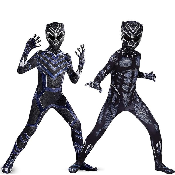 2023 New Black Panther Costume Marvel The Avengers Super Hero Cosplay Bodysuit Zentai Jumpsuit Halloween kostymer til barn Aldult Ui_o Style 1 160