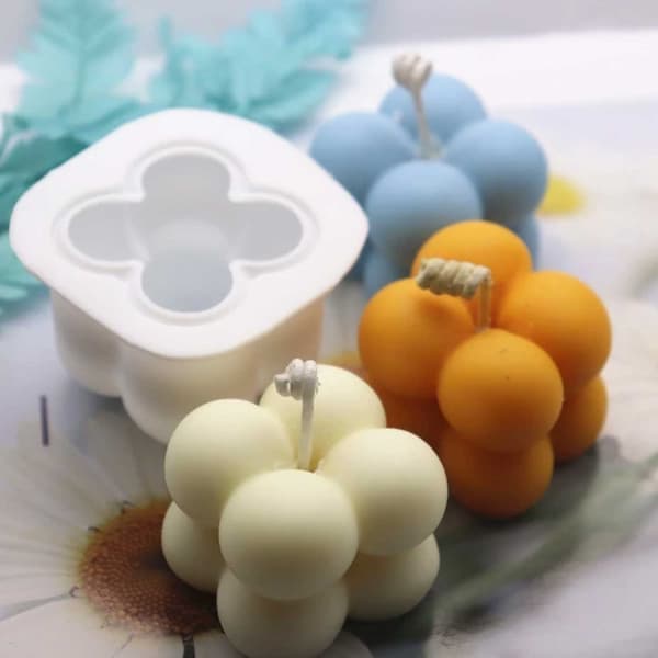 Lysform 15 stk Mini Kuber – Silikon DIY Stearinlys 4cm—pa