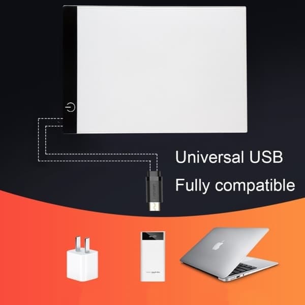 Tegnebord med LED-baggrundsbelysning i A4