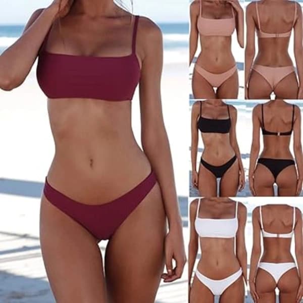 Bikinisetti naisille, matala vyötärö, stringit, uimapuku