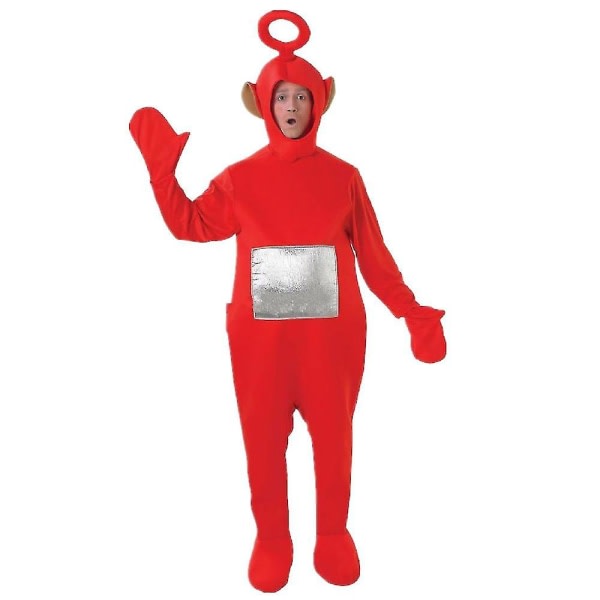Vuxna Barn Teletubbies Kostymer Cosplay kostym Tinky Winky Dipsy Laa-laa Po Party Fancy Dress Jumpsuit Röd 150CM