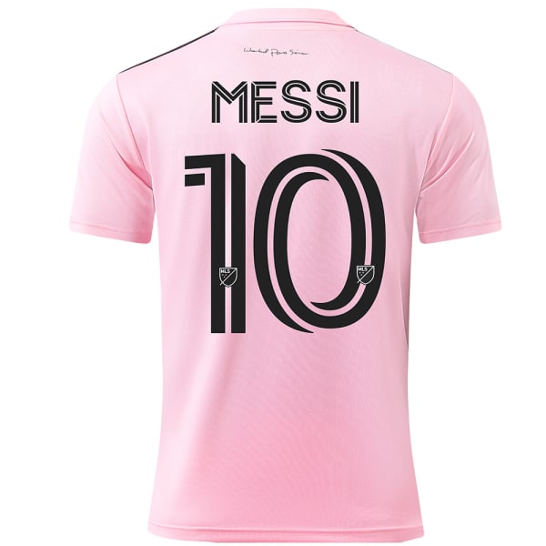 2324 Miami tröja nr 10 Messi Major League fotbollsuniform hemma och borta rosa dräkt med strumpor Pink size 10 top 16 yards