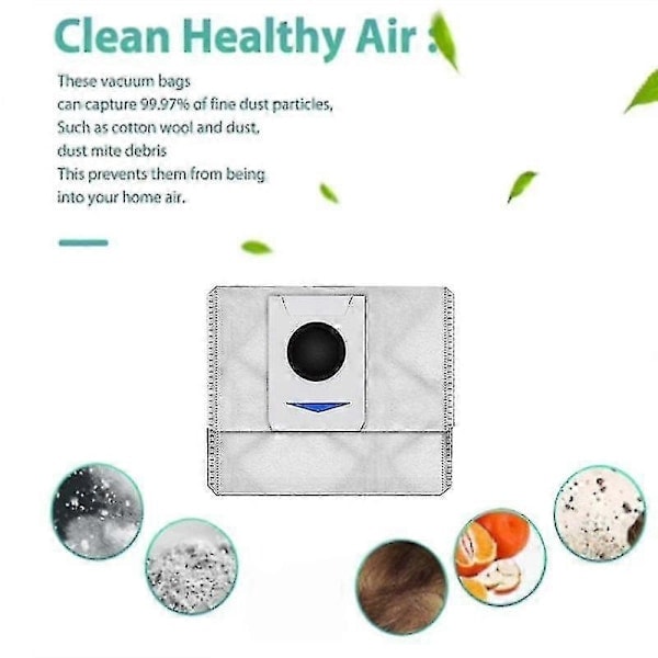 Deebot T20/T20MAX/T20PRO/X1 OMNI/T10 Omni/Turbo Robotdammsugare Ersättningsdammpåse-Xin（PA）