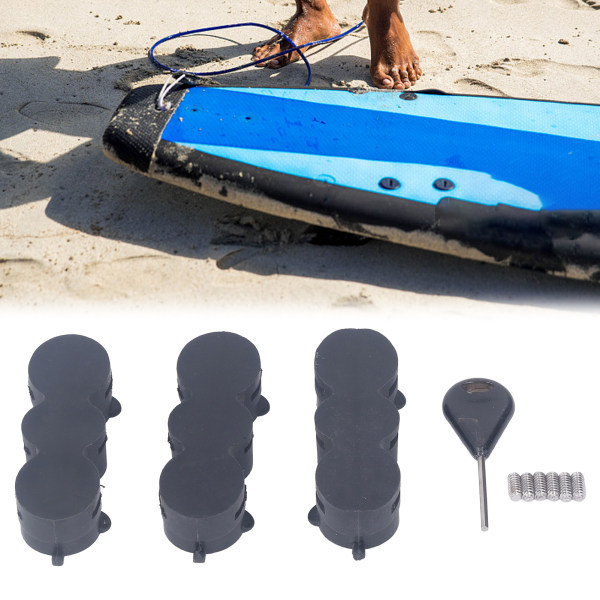 3 stk Surfebrett Fin Box Tail Ror Box Erstatning Groove Base Surf Board Fin Plug for Longboard Surfing Stand Up Paddleboard