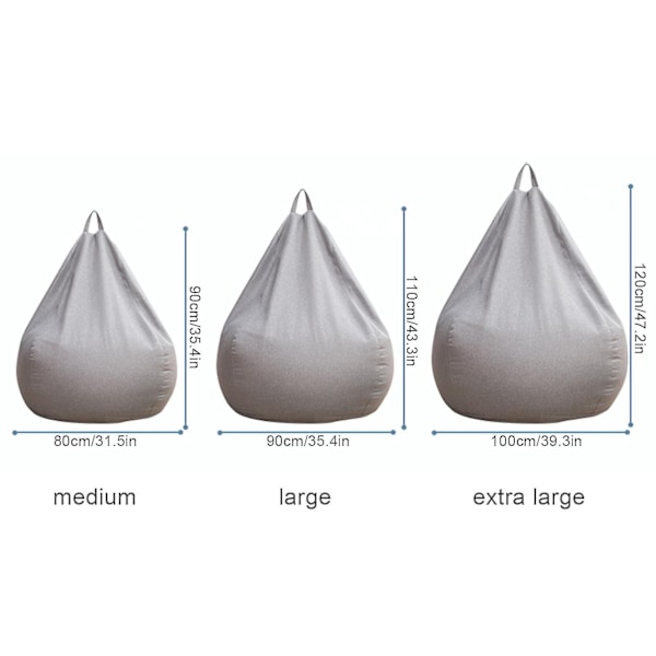 Uusi muotoilu erittäin suuret säkkituolit Sohvanpäällinen Sisätiloihin Lazy Lounger Aikuisille Lapsille Hotsale! Ruskea Brown 90 * 110cm