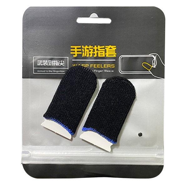 24 Stitch Carbon Fiber Gaming Finger Sleeves Anti Sweat Mobiltelefon Gaming Finger Sleeves Game Fingertips Black Blue