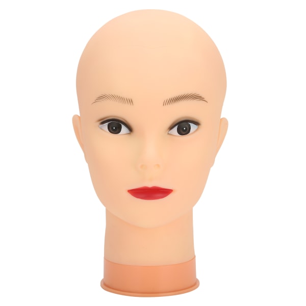 Hat Parykk Display Mannequin Head Model Makeup Training Practice Bald Mannequin Head (rosa base)med sminke