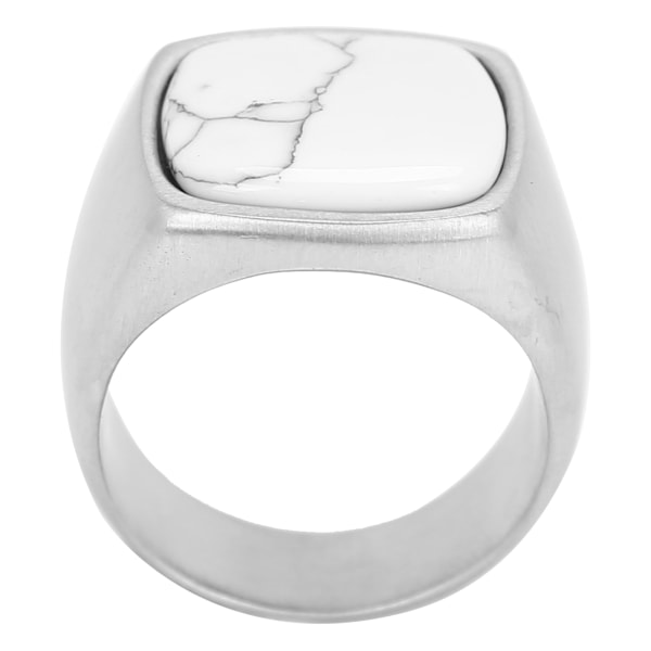 Rustfritt stål Ring Klassisk stålfarge Fasjonable fingerring smykketilbehør for menn, hvit furu