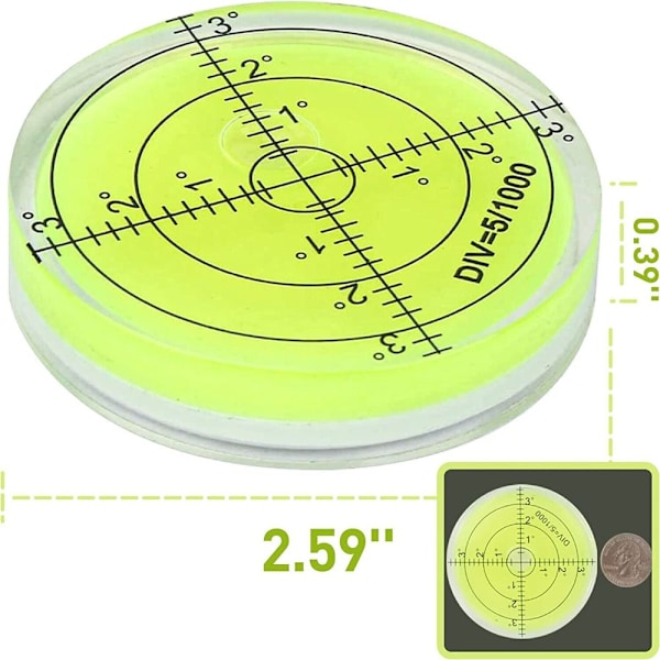 Cirkulär vattenpass med bubbla, rund, grön green