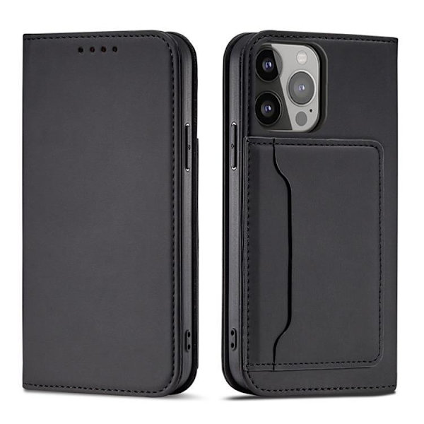 iPhone 13 Pro Plånboksfodral Magnet Stand - Svart 100