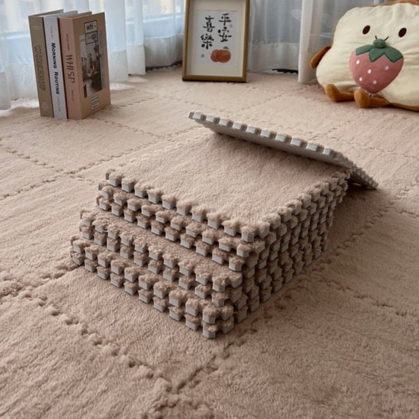 10 stk. 30*30cm Baby Legetæppe Træningsmåtte LET lys kaffe